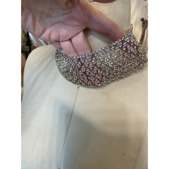 vintage style rhinestone choker statement necklace a b crystal cocktail new year - Picture 7 of 9